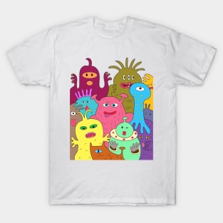 Halloween alien monster from outer space. Cartoon drawing. T-Shirt